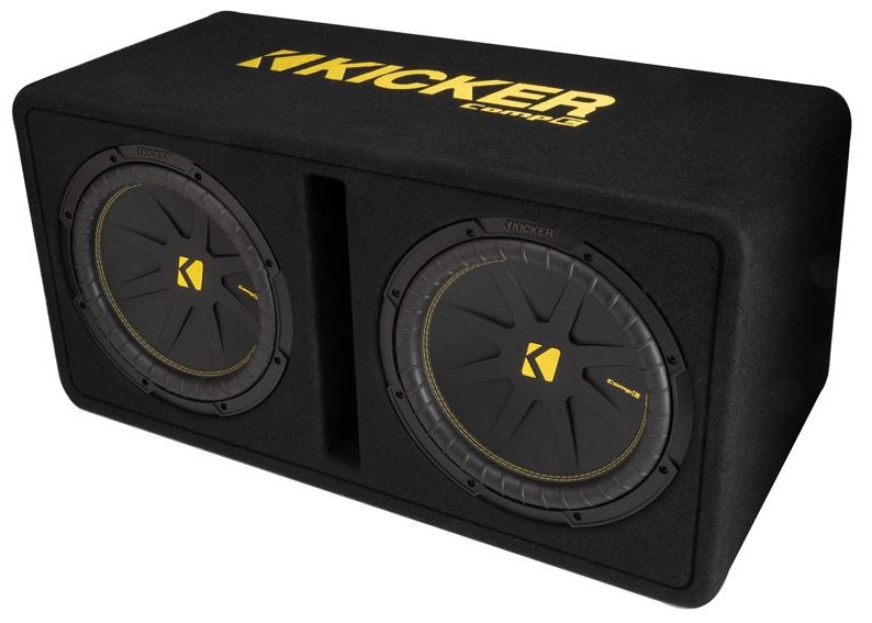 Kicker 50DCWR122 Ported Enclosure with Twin 2-ohm 12" Comp-C subwoofers