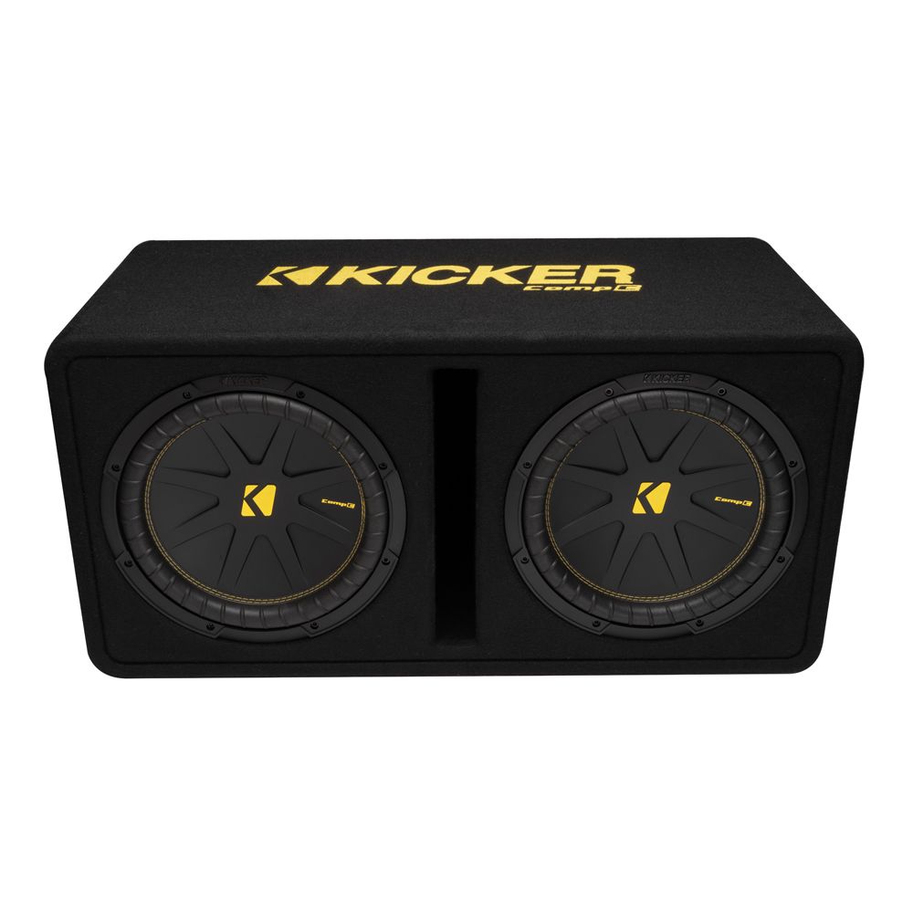 Kicker 50DCWR122 Ported Enclosure with Twin 2-ohm 12" Comp-C subwoofers