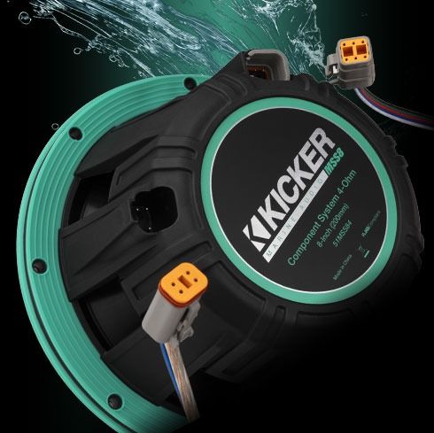 Kicker 51MSC68 8 inch 200mm 2-way Marine Speakers with RGBW LED Lighting