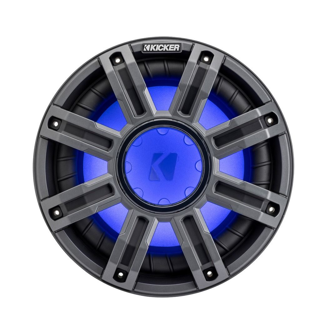 Kicker 51MWF104  10" Marine Premium Subwoofer with RGBW LED lighting for Free Air Use  4 Ohm
