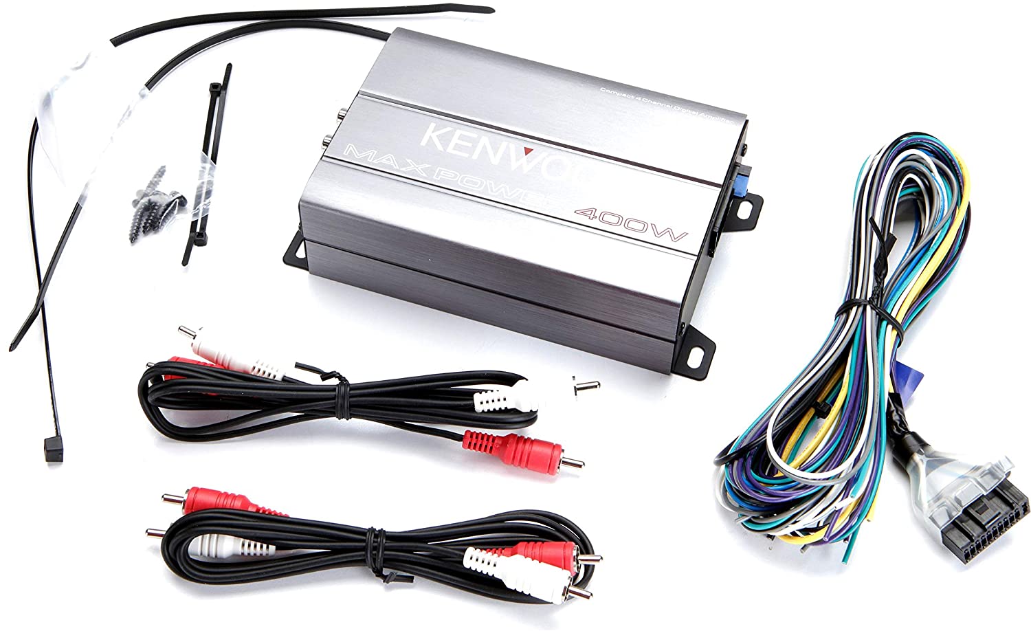 Kenwood KAC-M1814 4 Channel Compact Power Marine/Motorsports Amplifier, Conformal Coated 400W