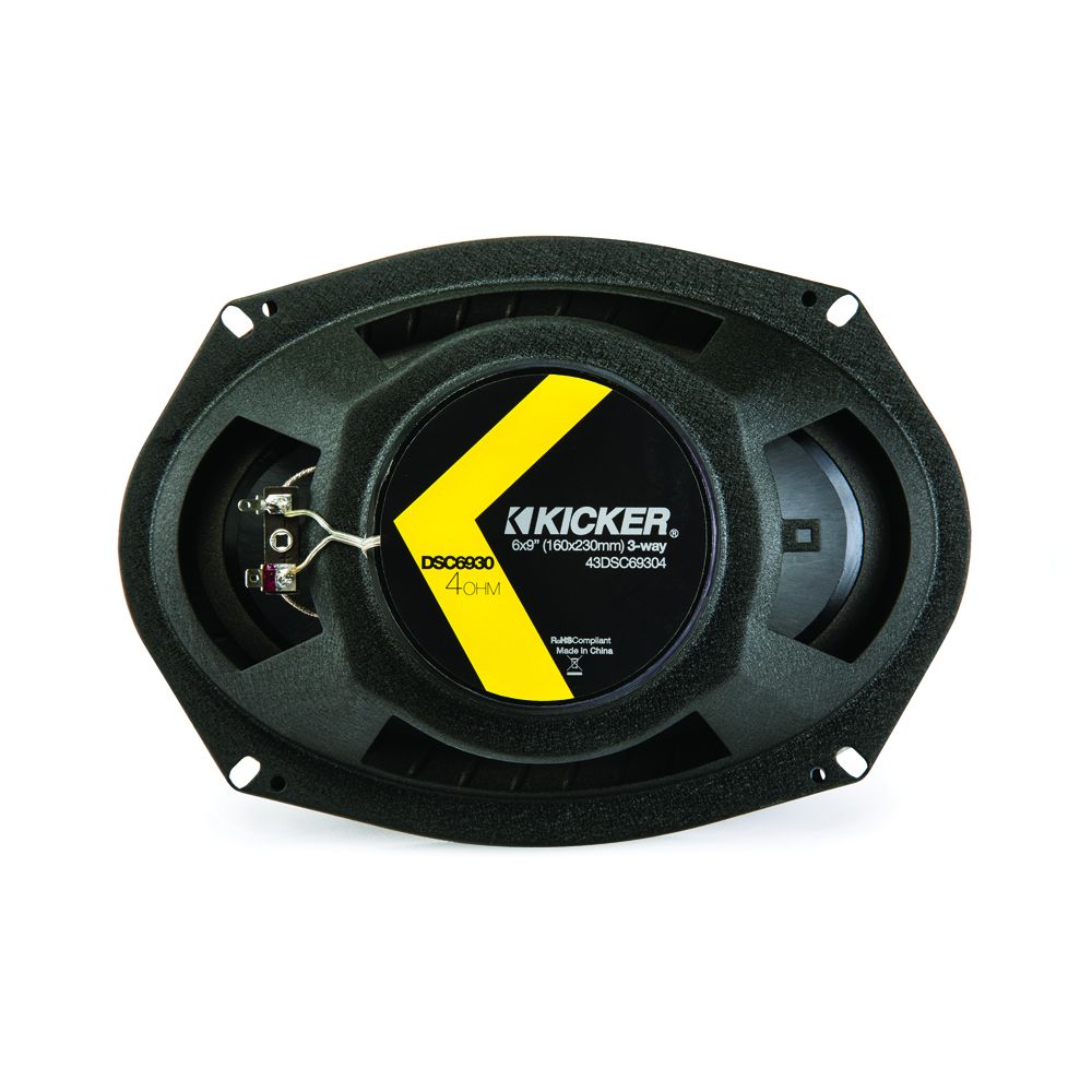 Kicker43DSC69304 DS Series 6x9 Inch 3 Way Car Door Coaxial Speakers 90w RMS