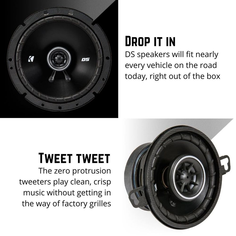 Kicker43DSC69304 DS Series 6x9 Inch 3 Way Car Door Coaxial Speakers 90w RMS