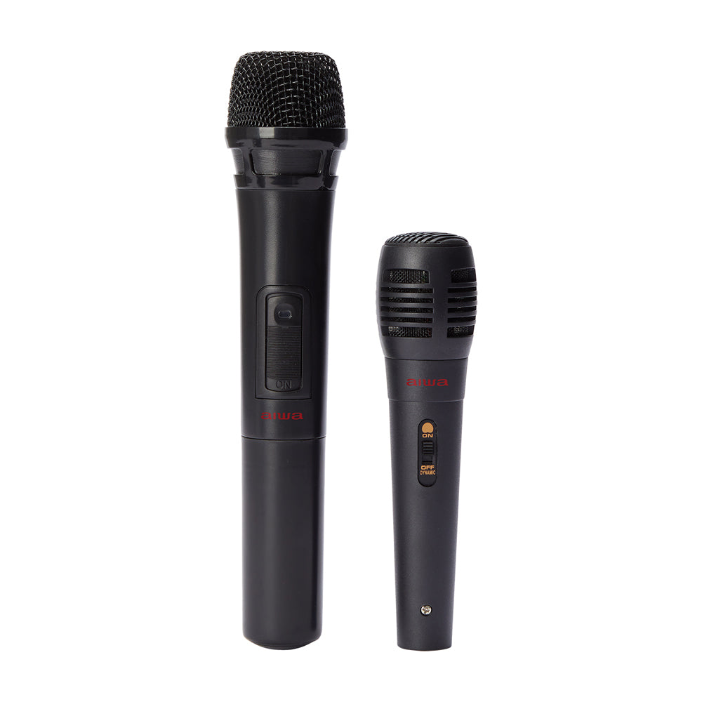 Aiwa KBTUS-400 Bluetooth Light Show Rechargeable Wired microphone input. Guitar input and Bass and treble volume control