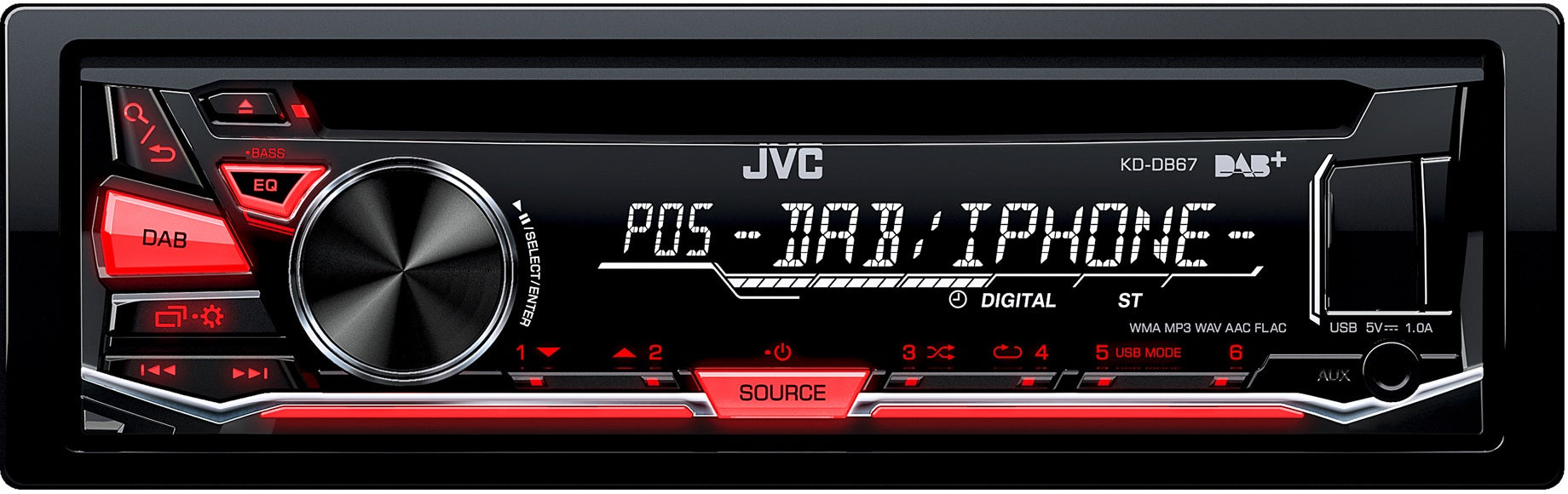 JVC KD-DB622BT DAB-Tuner Bluetooth MP3/WMA/WAV/FLAC iPhone Android Player