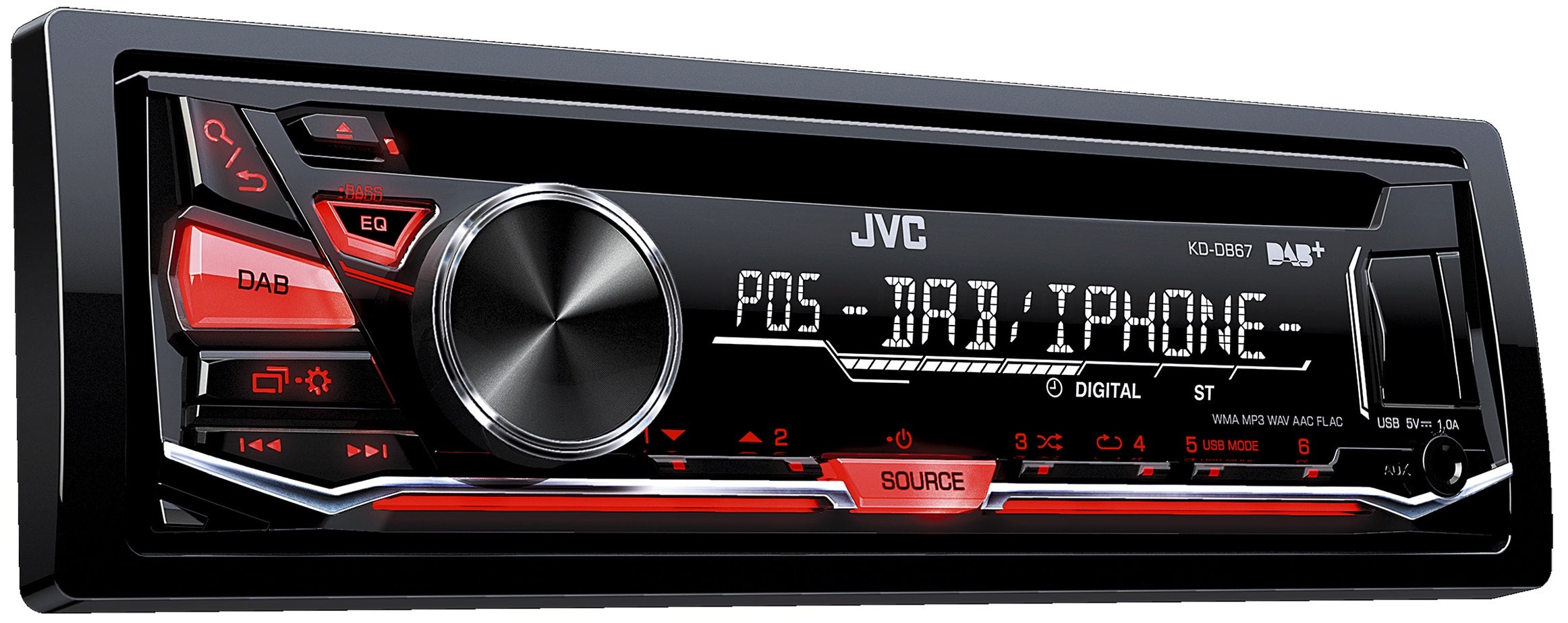JVC KD-DB622BT DAB-Tuner Bluetooth MP3/WMA/WAV/FLAC iPhone Android Player DAB Aerial