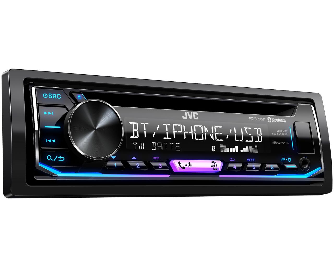 JVC KD-T992BT Bluetooth & Spotify MP3/WMA/WAV/FLAC iPhone Android Stereo