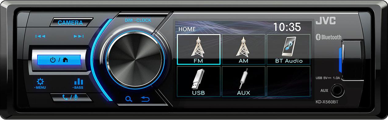 JVC KD-X560BT Digital Media Receiver with 3-inch Monitor and Built-in Bluetooth® Wireless Technology
