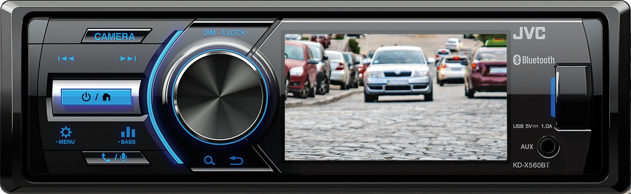 JVC KD-X560BT Digital Media Receiver with 3-inch Monitor and Built-in Bluetooth® Wireless Technology