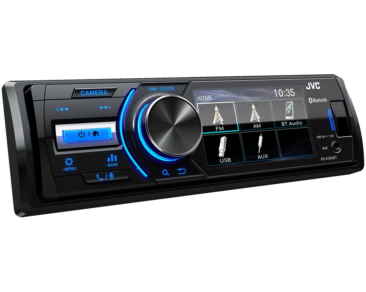 JVC KD-X560BT Digital Media Receiver with 3-inch Monitor, Bluetooth + KV-CM30 reverse-camera