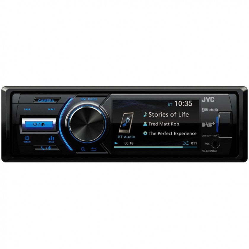 JVC KD-X561DBT Digital Media Receiver with 3-inch Monitor, Built-In DAB Tuner and Built-in Bluetooth® Wireless Technology