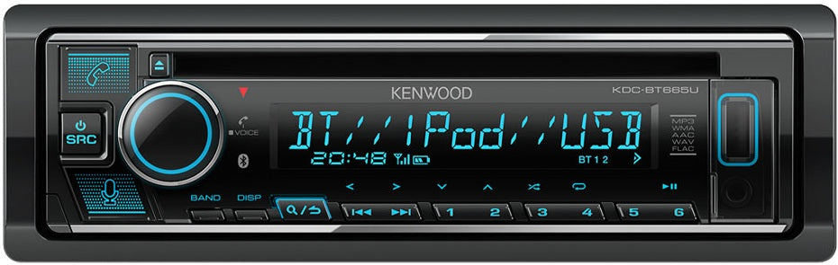 Kenwood KDC-BT665U Single Din CD Media Receiver USB, CD, FLAC, MP3 Bluetooth, Amazon Alexa
