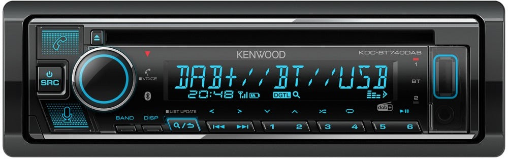Kenwood KDC-BT740DAB DAB Radio/CD/MP3/WMA/AAC/FLAC Alexa iPhone Android Bluetooth Stereo