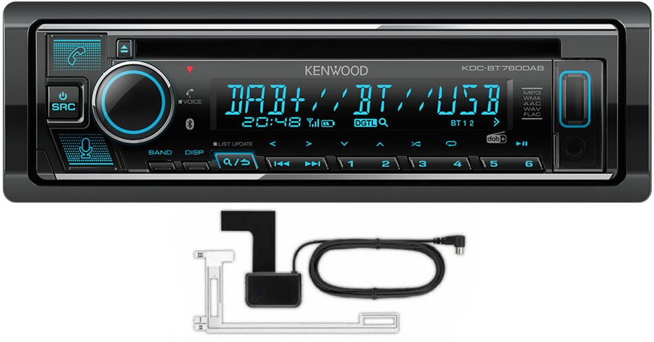 Kenwood KDC-BT760DAB DAB Radio/CD/MP3/WMA/AAC/FLAC Alexa iPhone Android Bluetooth + Aerial