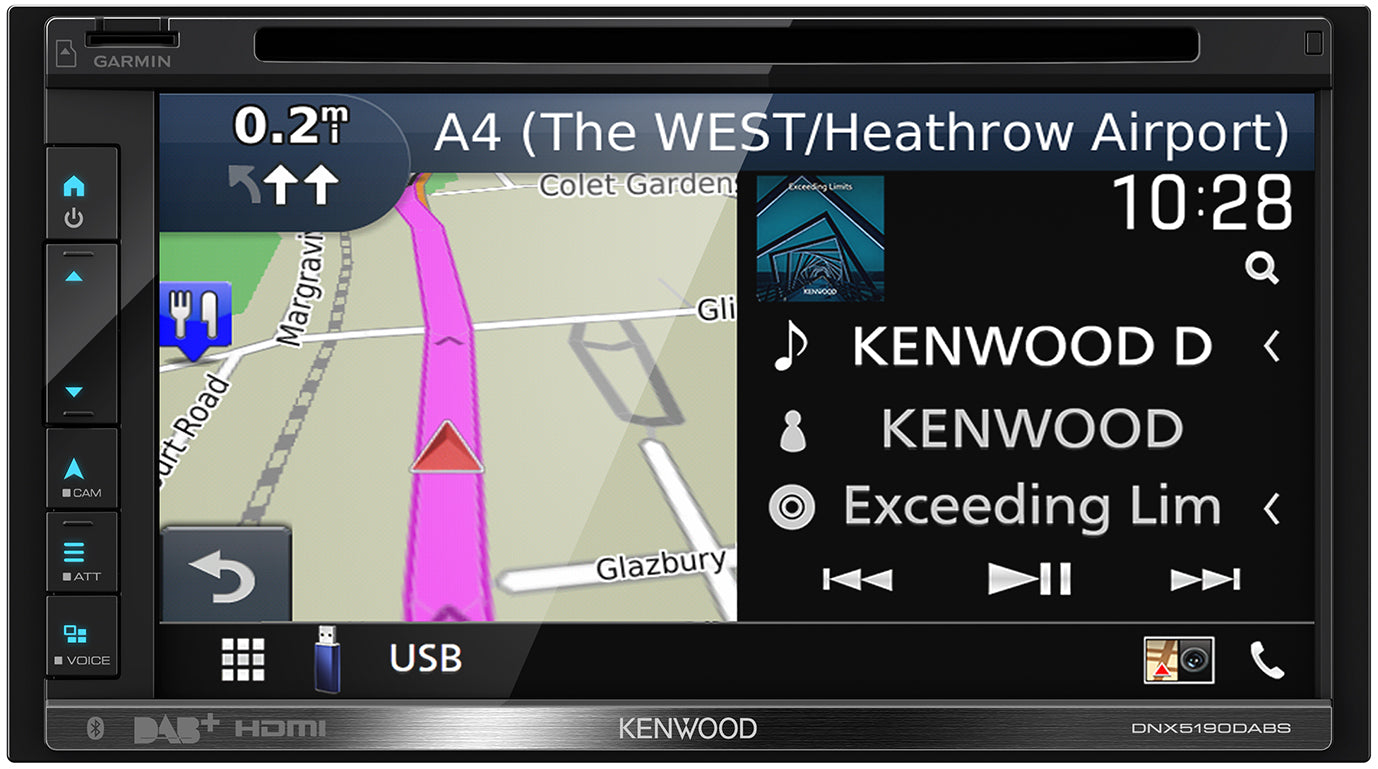 Kenwood DNX5190DABS 6.8" Touchscreen CarPlay, Android Auto with built-in Navigation + Dashcam