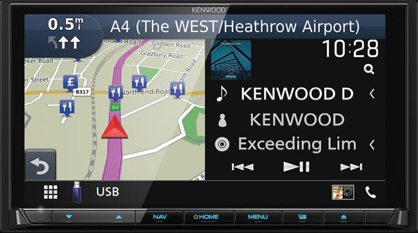 Kenwood DNX7190DABS 7.0" Touchscreen CarPlay, Android Auto with built-in Navigation + DAB Aerial