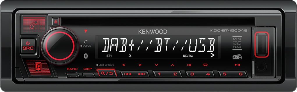 Kenwood KDC-BT450DAB CD/USB iPhone Android Ready, Bluetooth & DAB+ Digital Radio + DAB AERIAL