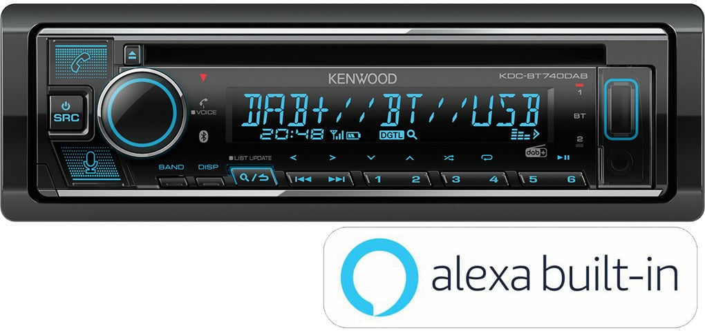 Kenwood KDC-BT740DAB DAB Radio/CD/MP3/WMA/AAC/FLAC Alexa iPhone Android Bluetooth Stereo