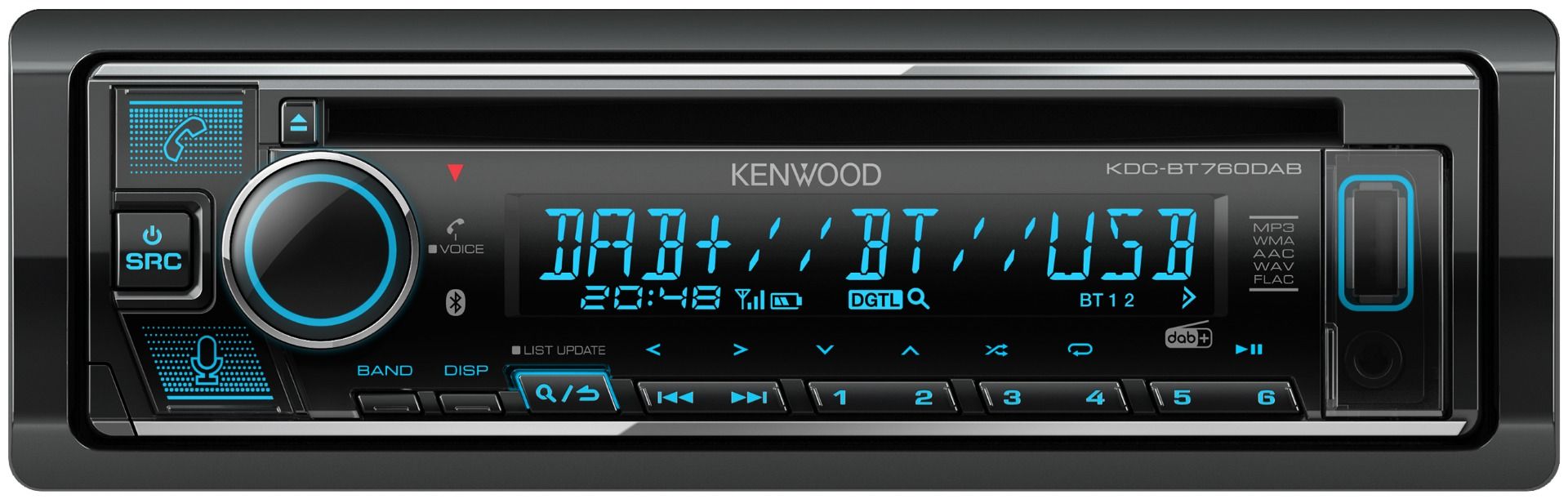 Kenwood KDC-BT760DAB DAB Radio/CD/MP3/WMA/AAC/FLAC Alexa iPhone Android Bluetooth Stereo