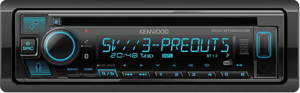 Kenwood KDC-BT960DAB CD/USB iPhone Android Ready, Bluetooth & DAB+ Digital Radio