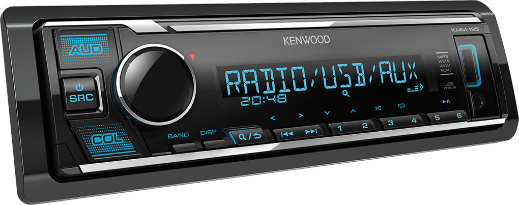 Kenwood KMM-125 Digital Media Player Car USB AUX iPod iPhone Android Stereo