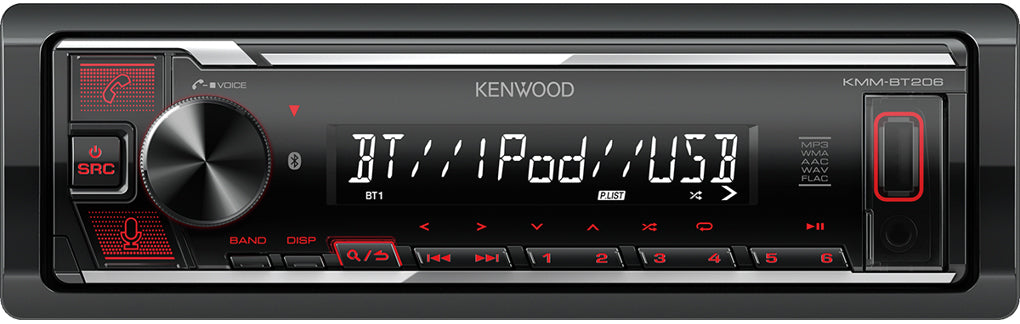 Kenwood KMM-BT206 Mechless Amazon Alexa iPhone Android Bluetooth USB