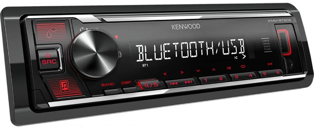 Kenwood KMM-BT209 Mechless Amazon Alexa iPhone Android Bluetooth USB
