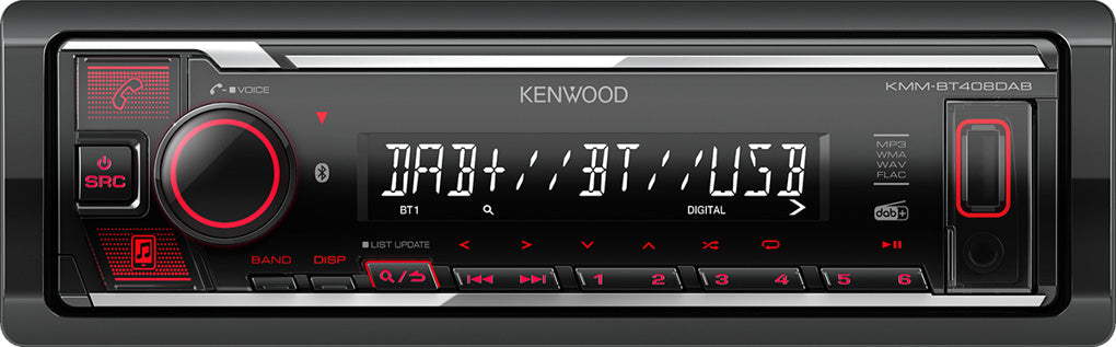 Kenwood KMM-BT408DAB Digital Media Receiver Bluetooth & Digital Radio DAB+ built-in