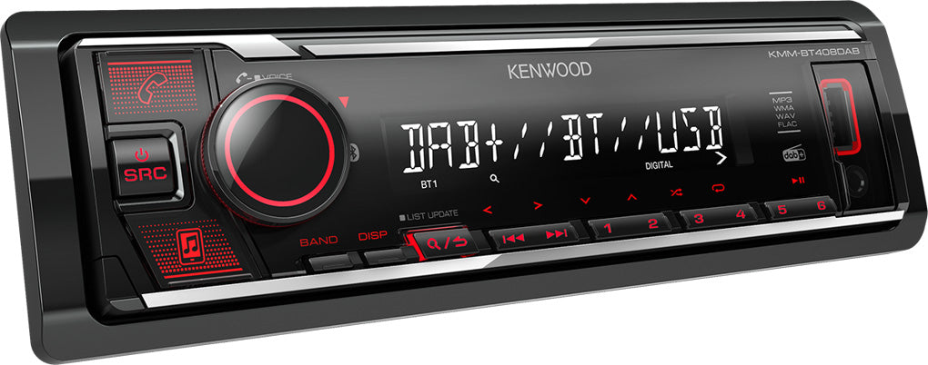 Kenwood KMM-BT408DAB Digital Media Receiver Bluetooth & Digital Radio DAB+ built-in DAB antenna included