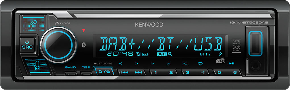 Kenwood KMM-BT508DAB DAB Radio/Alexa iPhone Android Bluetooth with DAB AERIAL