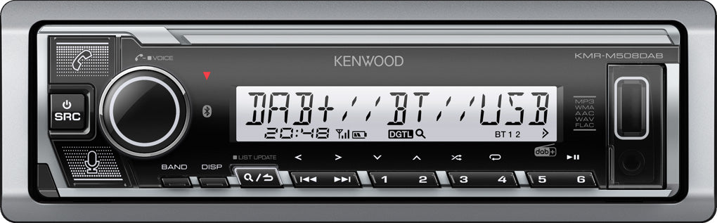 Kenwood KMR-M508DAB Marine ALEXA DAB Bluetooth/Direct IPOD/IPHONE/ANDROID Control. FLAK.memory USB