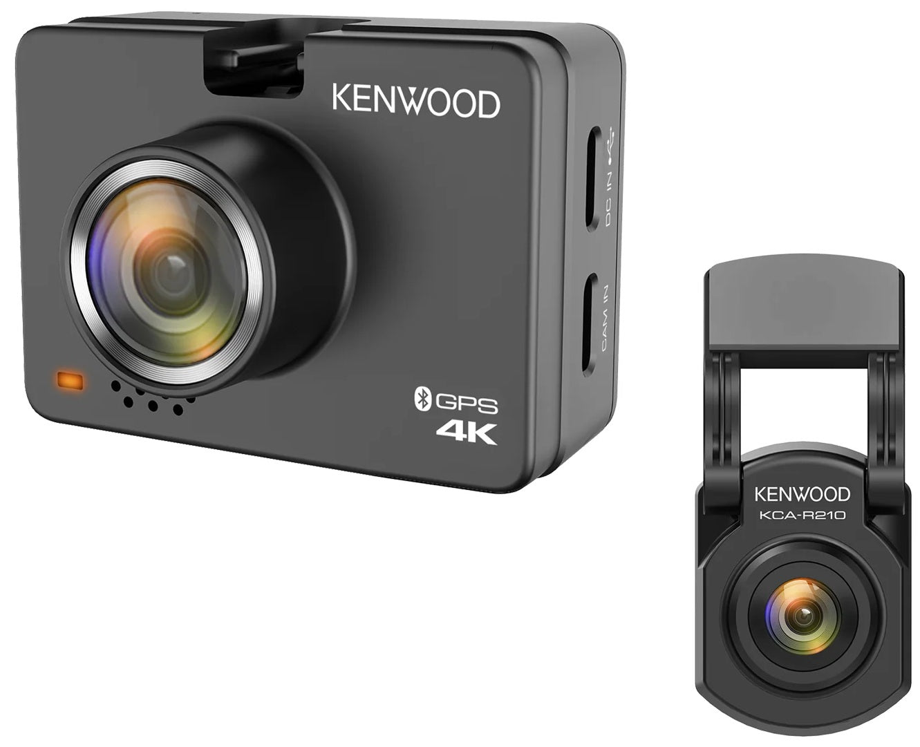 Kenwood DRV-A310W + KCA-R210 Dash Cams 4K Ultra HD and 2K Rear Camera + hardwire kit Wi-Fi 64GB Card