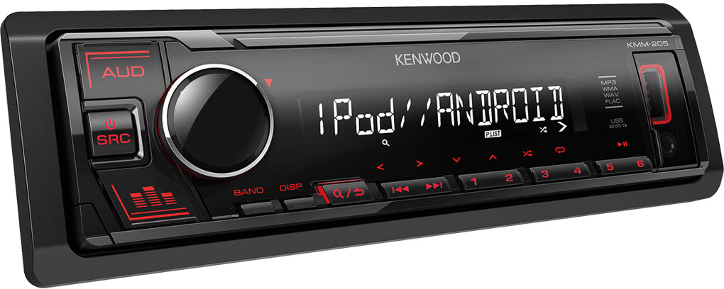 Kenwood KMM-205 Digital Media Player Car USB AUX iPod iPhone Android Stereo