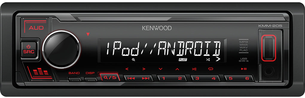 Kenwood KMM-205 Digital Media Player Car USB AUX iPod iPhone Android Stereo