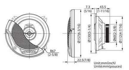 Kenwood KFC-E1365 13cm 5-1/4 inch 250W 2-way 250watt car speakers