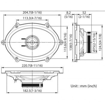 Kenwood KFC-PS5796C - 5"x7" 3-Way 320W Coiaxl Speakers