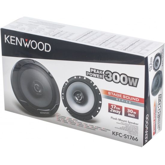 Vauxhall Astra, Corsa D Kenwood KFCS1766 - 6.5"  300 Watt  2-way Coaxial Car Speakers + Plugs