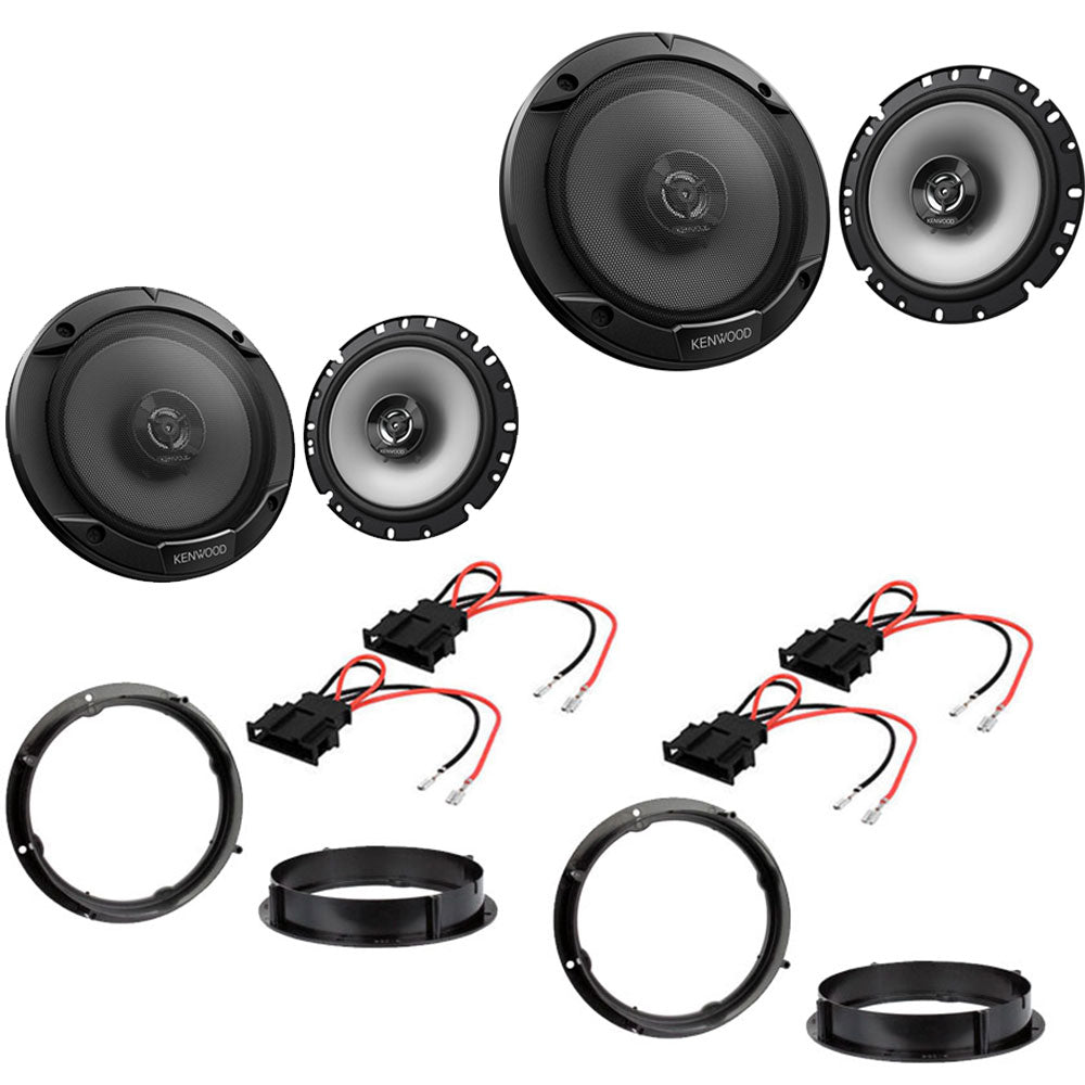 VW Golf MK6 + MK7 Kenwood KFC-S1766 Front and Rear Door Speaker Upgrade Kit with Wiring Adaptors