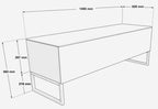 Norstone Khalm 1400 Tv Cabinet with Chrome Stand in Lacquered Black