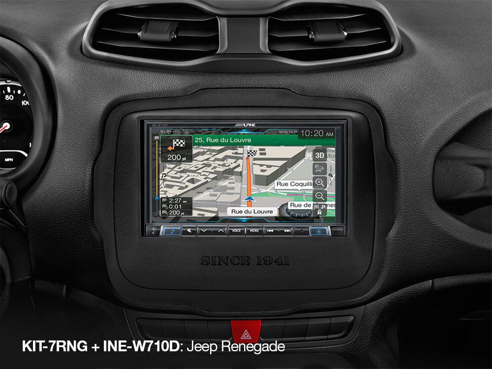 Jeep Renegade 2015 onwards 7" Kit Fascia Plate Kit/Steering Interfaces Kit Alpine KIT-7RNG