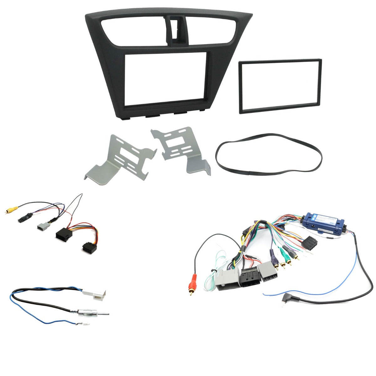 Honda Civic 2012 - 2015 With Navigation Double Din Fascia / Steering / Reverse Camera / Antenna Retention Fitting Kit