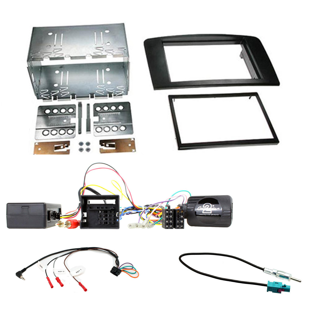 Mercedes ML 2005-2010 - W164 With Harmon Kardon Double Din Fascia / Steering / Amplifier Retention / Antenna Adaptor Fitting Kit