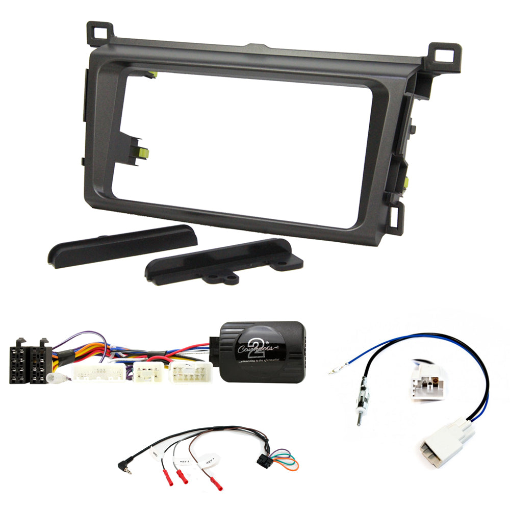 Toyota RAV4 2013-2018 Double Din Car Stereo Fascia / Steering / Antenna Adaptor Kit
