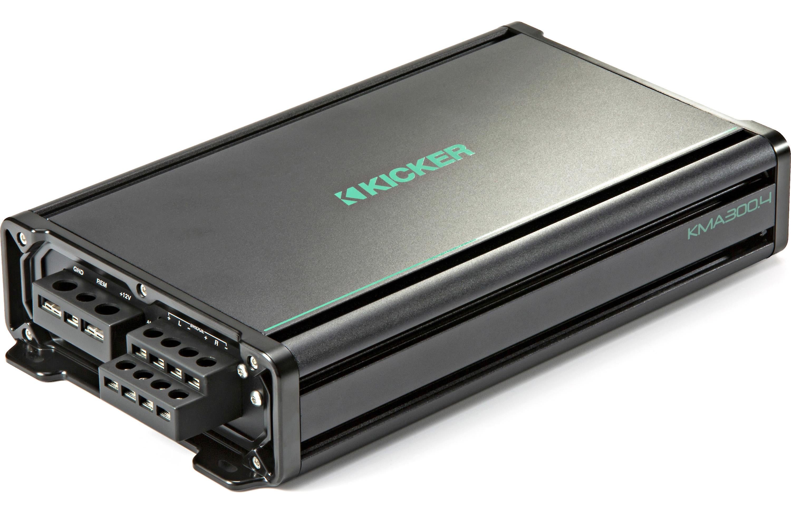 Kicker KMA300.4 300W RMS KM Series 2-ohm Stable 4 Channel Class-D Marine Amplifier