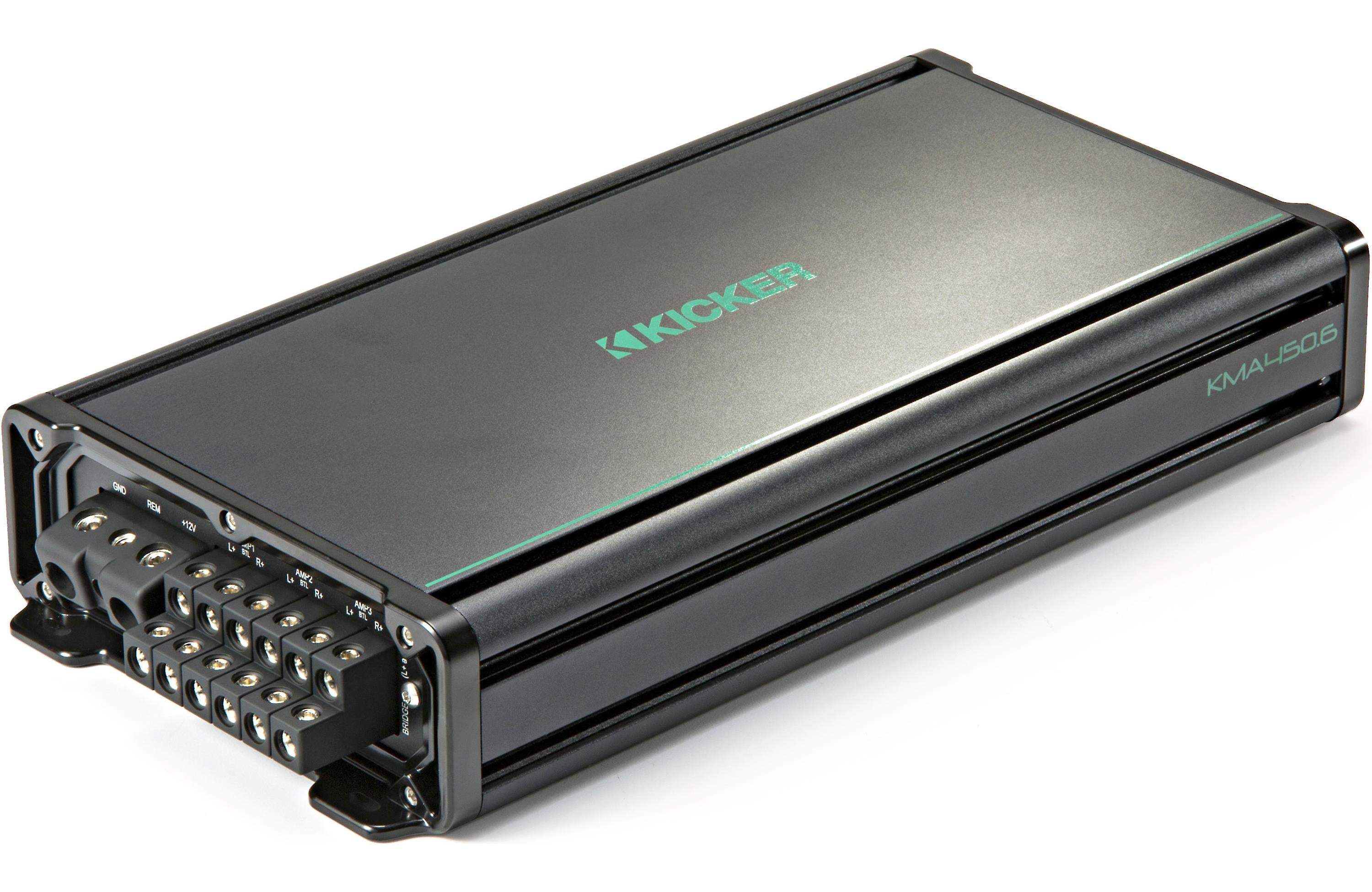 Kicker 45KMA450.6 450W RMS KM Series 2-ohm Stable 6 Channel Class-D Marine Amplifier