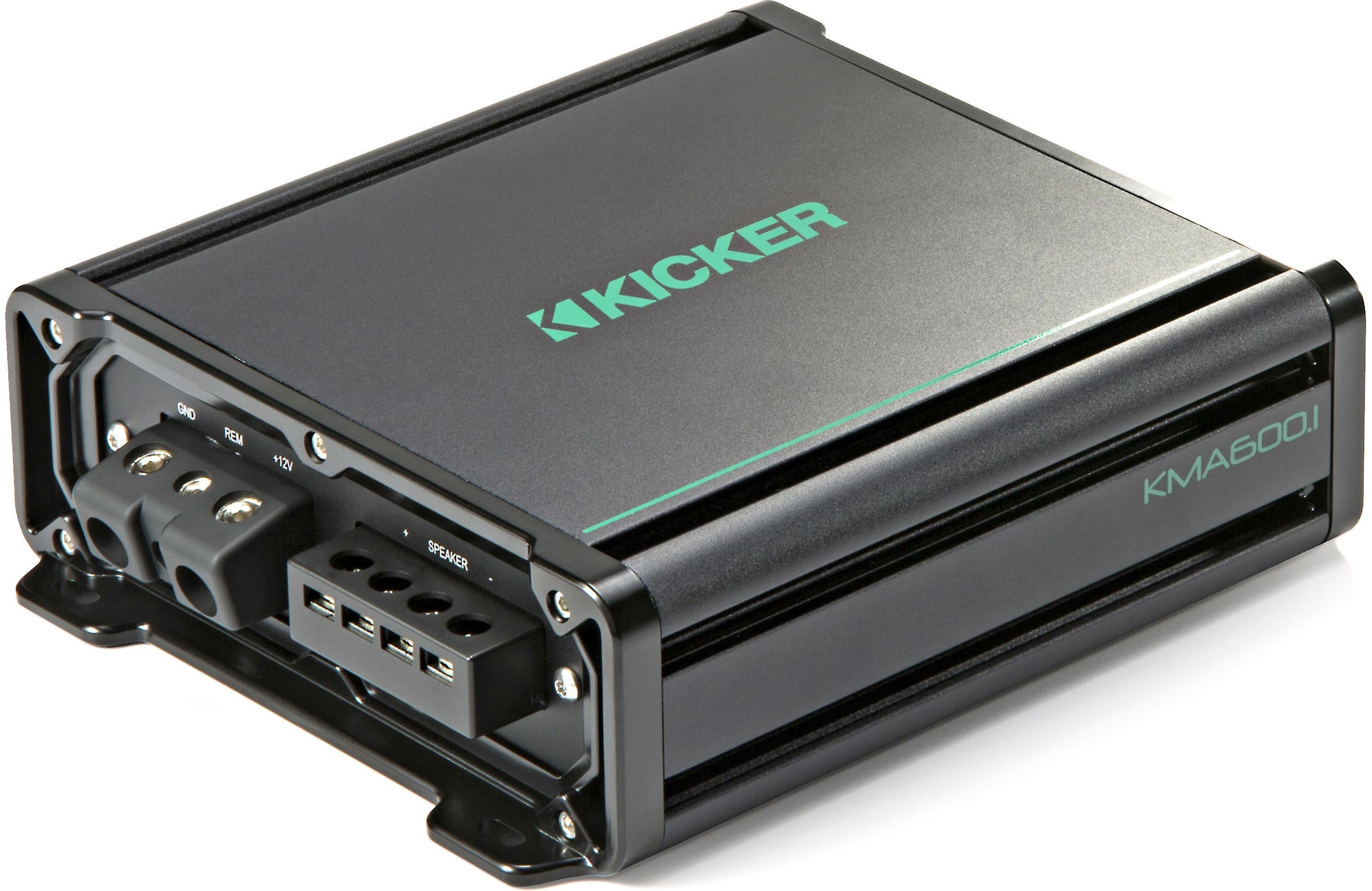 Kicker 45KMA600.1 - 600W RMS KM Series 2-ohm Stable Monoblock Class-D Marine Amplifier w/ Bass Knob Included