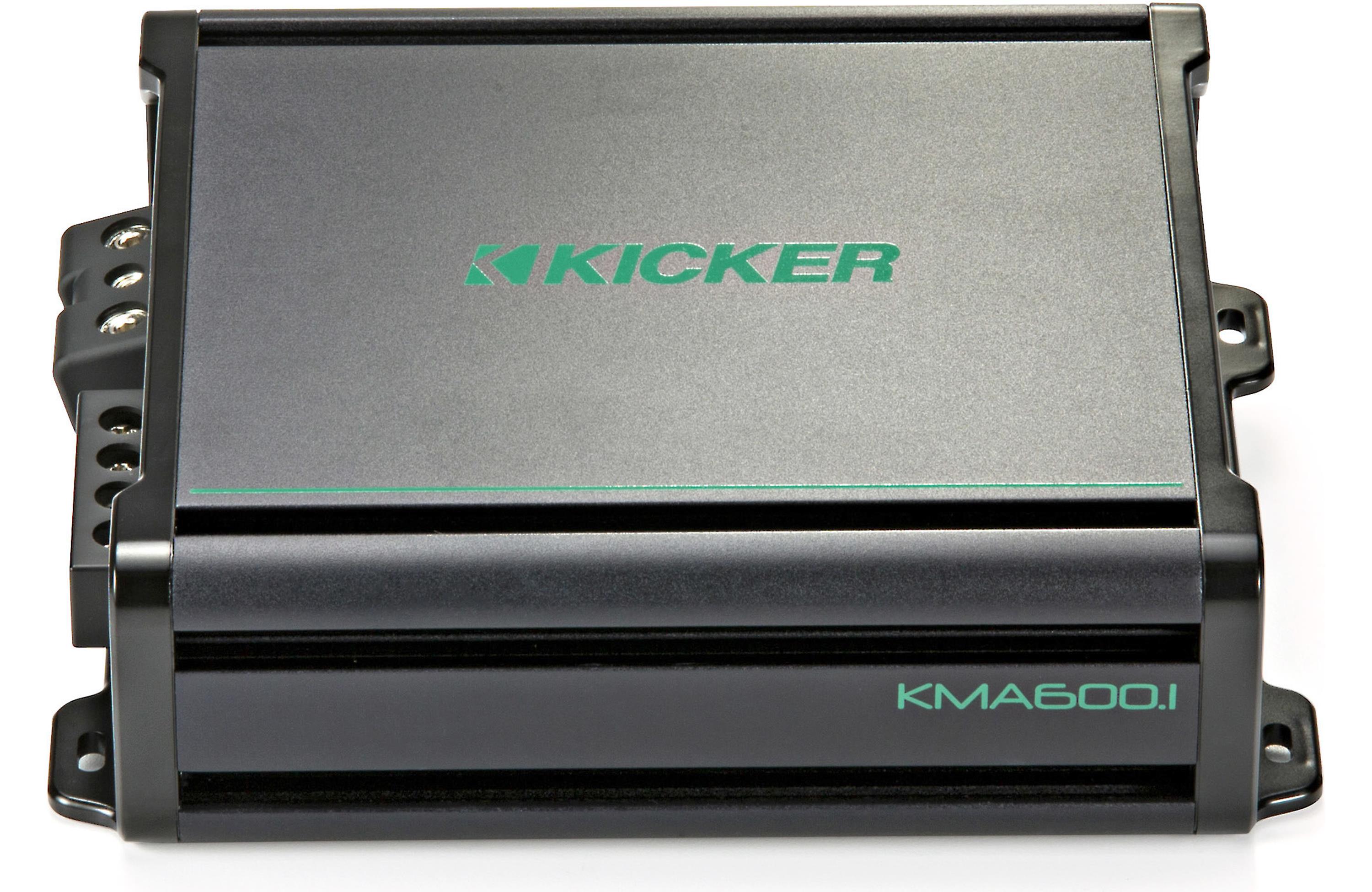 Kicker 45KMA600.1 - 600W RMS KM Series 2-ohm Stable Monoblock Class-D Marine Amplifier w/ Bass Knob Included
