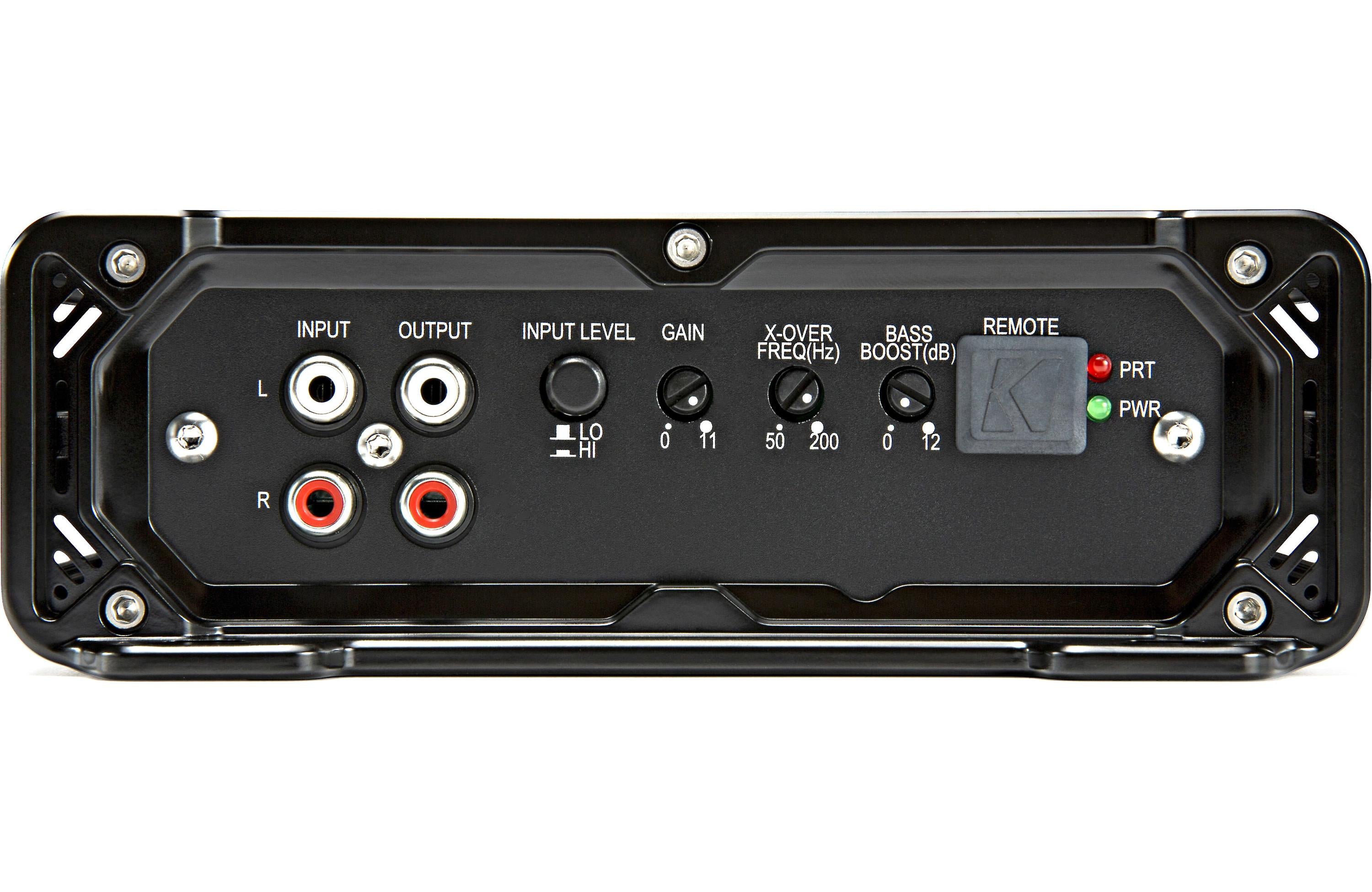 Kicker 45KMA600.1 - 600W RMS KM Series 2-ohm Stable Monoblock Class-D Marine Amplifier w/ Bass Knob Included