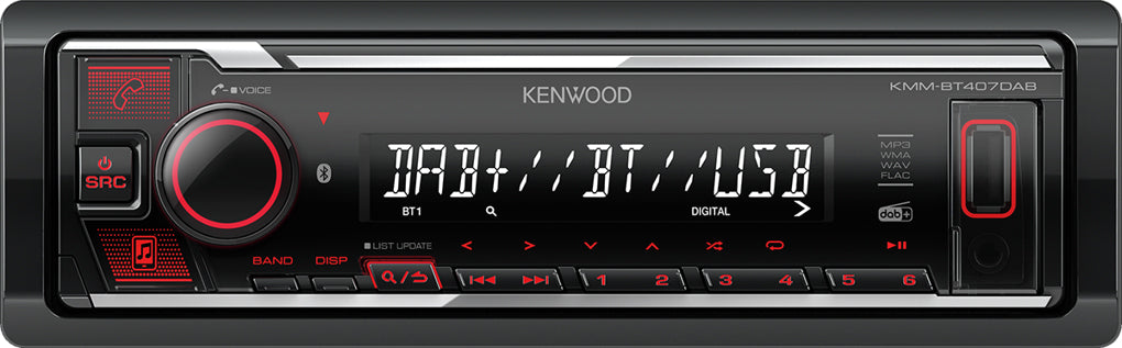 Kenwood KMM-BT407DAB Digital Media Receiver Bluetooth & Digital Radio DAB+ built-in DAB Antenna