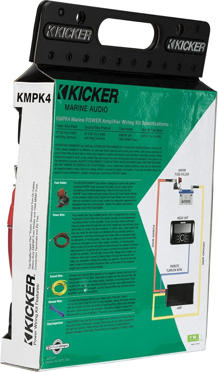 Kicker KMPK4 - Marine-grade  4-Gauge Premium Amplifier Wiring Kit